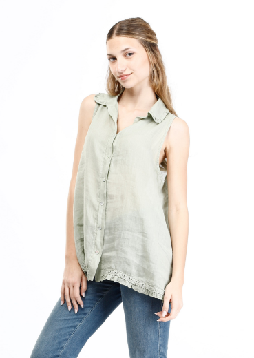 Immagine di Camicia smanicata con pizzo nel bordo