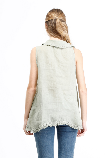 Immagine di Camicia smanicata con pizzo nel bordo