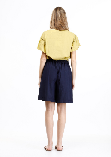 Immagine di Blusa in cotone con arricciatura manica