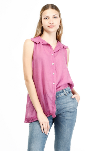 Immagine di Camicia smanicata con pizzo nel bordo