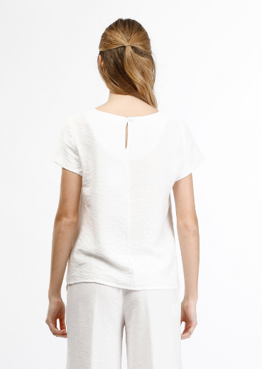 Immagine di Blusa slim manica scivolata tinta unita
