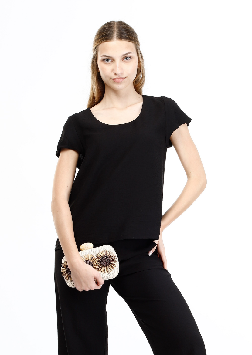 Immagine di Blusa slim manica scivolata tinta unita