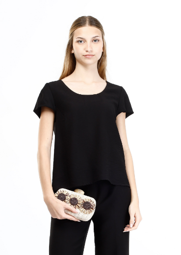Immagine di Blusa slim manica scivolata tinta unita