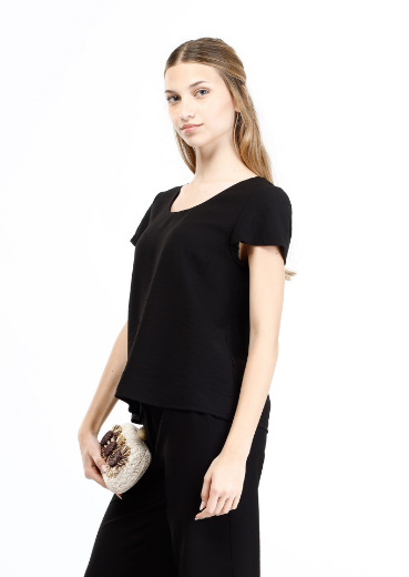 Immagine di Blusa slim manica scivolata tinta unita