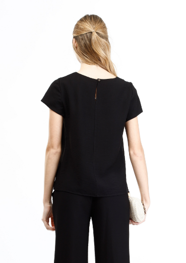 Immagine di Blusa slim manica scivolata tinta unita