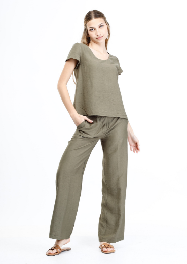 Immagine di Blusa slim manica scivolata tinta unita