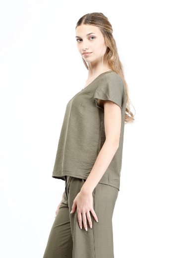 Immagine di Blusa slim manica scivolata tinta unita