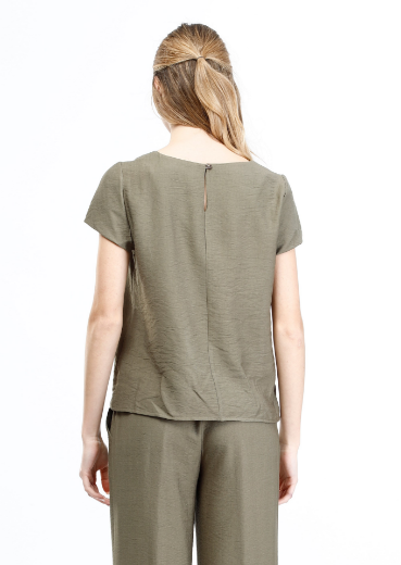 Immagine di Blusa slim manica scivolata tinta unita