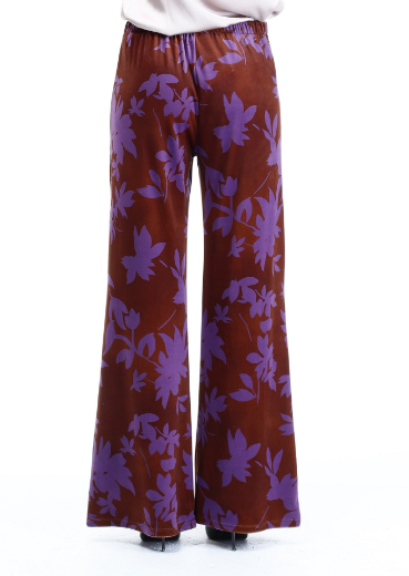 Immagine di Pantalone velluto stampa foglie