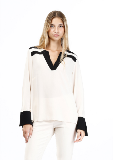 Immagine di Blusa bicolore scollo v