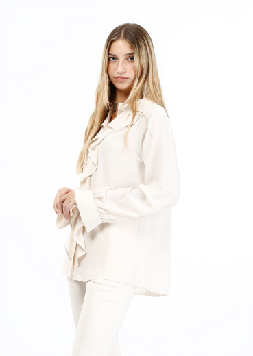 Immagine di Camicia collo coreana con rouche