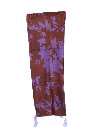 Immagine di Stola  velluto doppiata stampa natura foglie