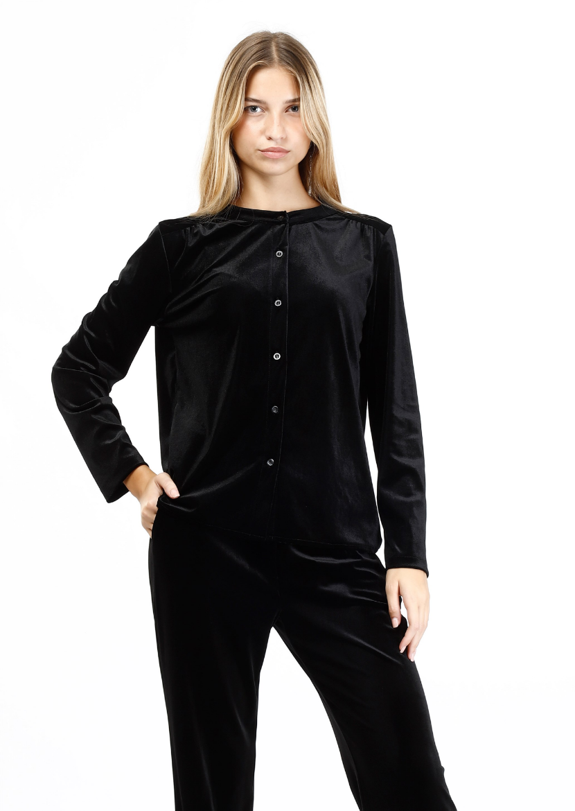 Immagine di Camicia collo coreano velluto