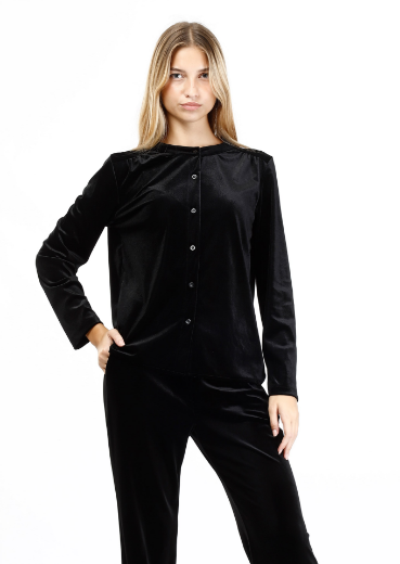 Immagine di Camicia collo coreano velluto