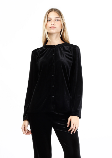 Immagine di Camicia collo coreano velluto