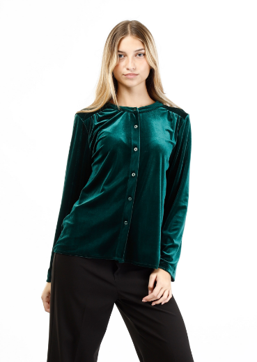 Immagine di Camicia collo coreano velluto