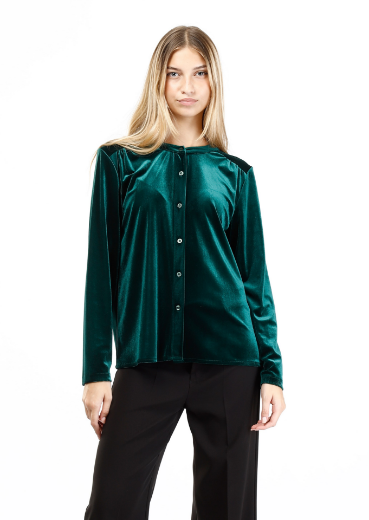Immagine di Camicia collo coreano velluto