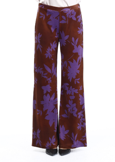 Immagine di Pantalone velluto stampa foglie