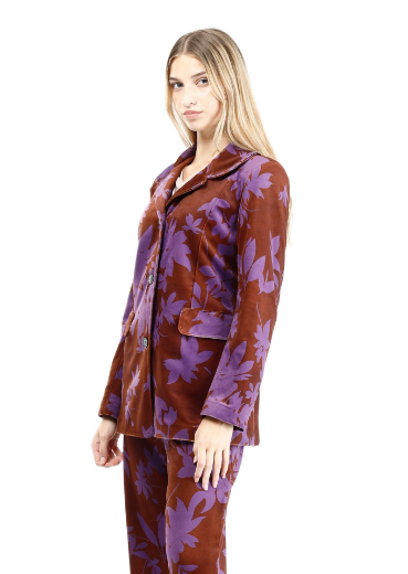 Immagine di Giacca velluto stampa foglie