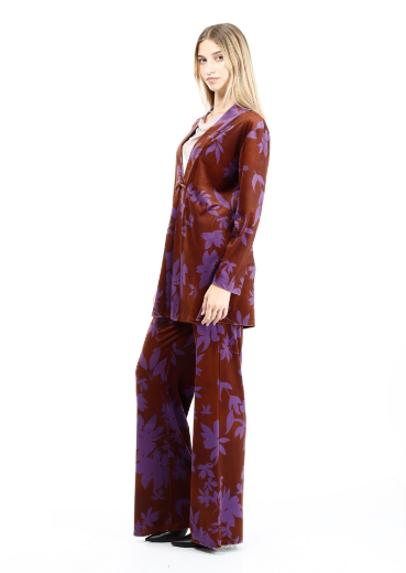 Immagine di Spolverino con alamaro velluto stampa foglie