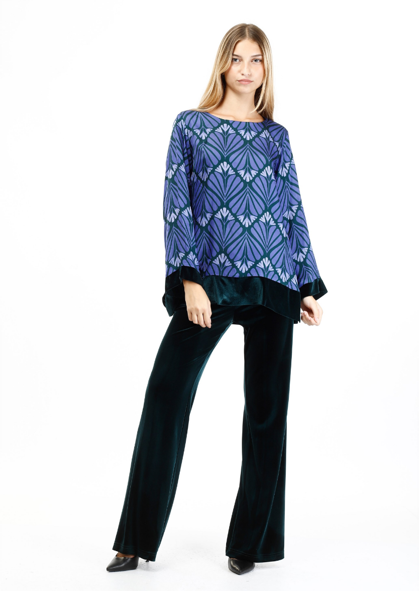 Immagine di Pantalone velluto con fusciacca stampata Liberty