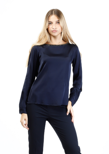 Immagine di Blusa girocollo con polso + gemelli
