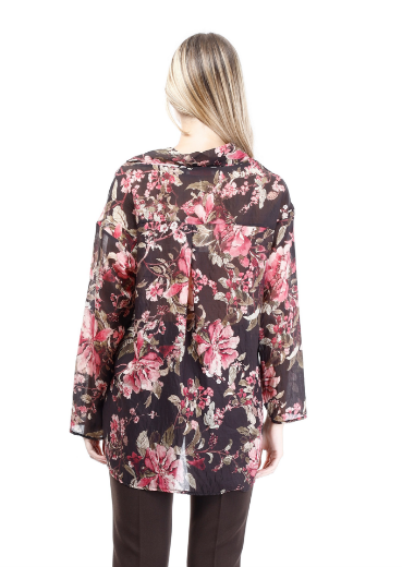 Immagine di Blusa collo ad anello fantasia fiori