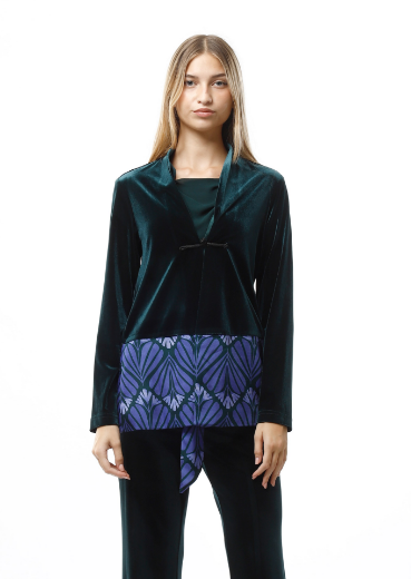 Immagine di Kimono velluto unito con stampa liberty