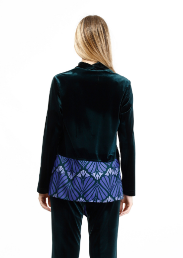 Immagine di Kimono velluto unito con stampa liberty