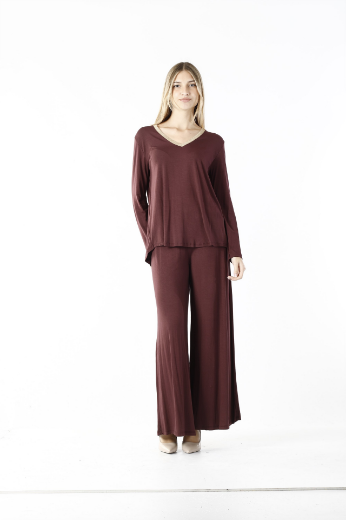 Immagine di Maglia scollo v con bordo lurex