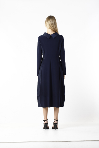 Immagine di Abito lungo collo jersey e tafta