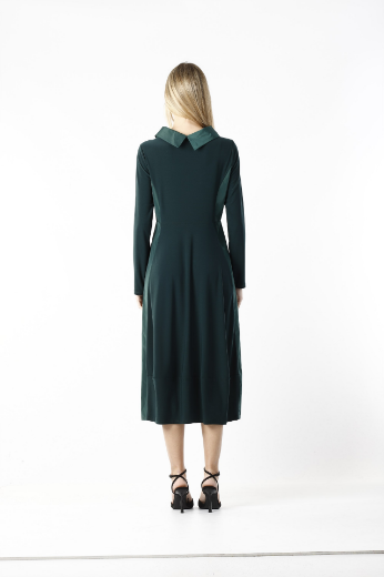 Immagine di Abito lungo collo jersey e tafta