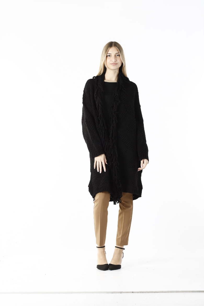 Immagine di Cardigan lungo sciallatpcon frange