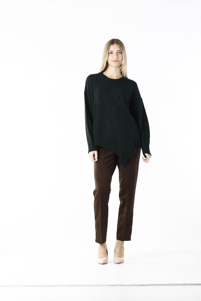 Immagine di Maglia girocollo con frange laterali