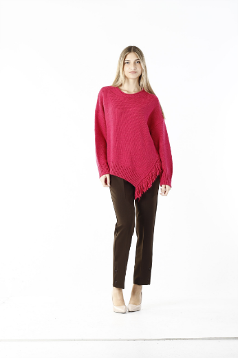 Immagine di Maglia girocollo con frange laterali