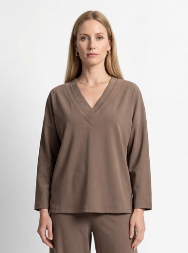 Immagine di Blusa jersey doppio scollo v