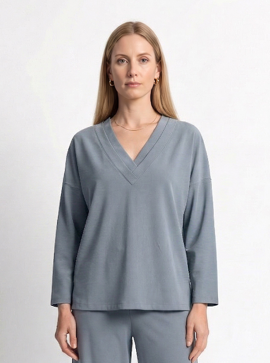 Immagine di Blusa jersey doppio scollo v