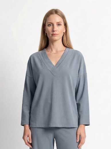 Immagine di Blusa jersey doppio scollo v