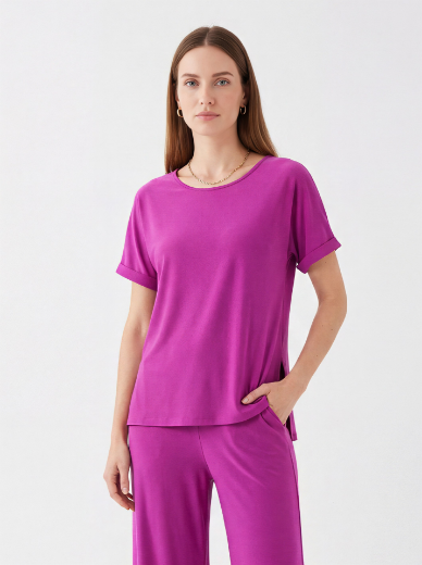 Immagine di Blusa girocollo con spacchi