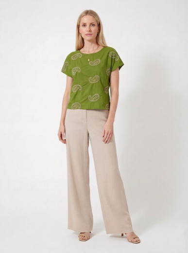 Immagine di Blusa girocollo con ricami caschemir