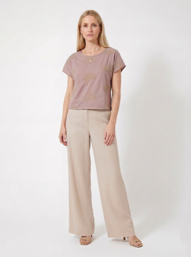 Immagine di Blusa girocollo con ricami caschemir