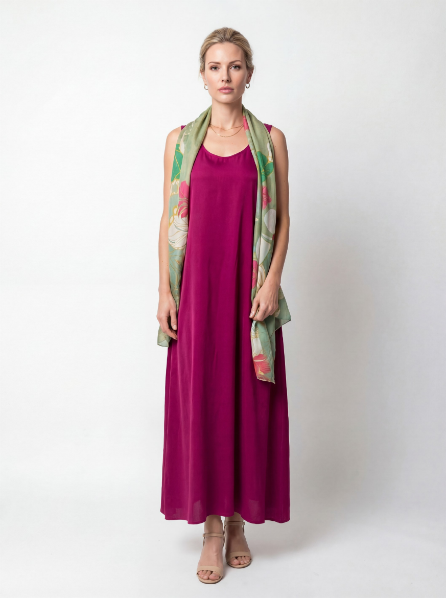 Immagine di Abito lungo smanicato scollo madonna