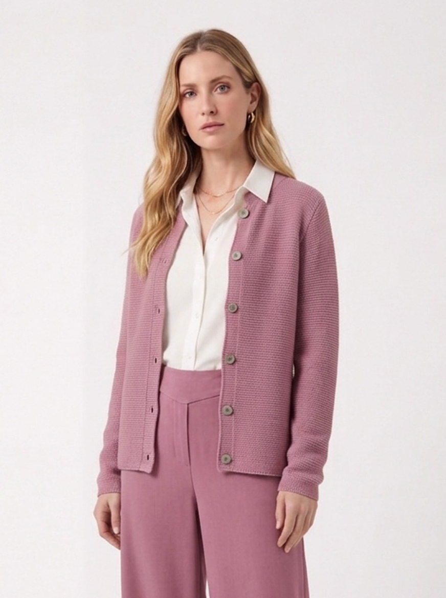 Immagine di Cardigan  punto riso con borroni