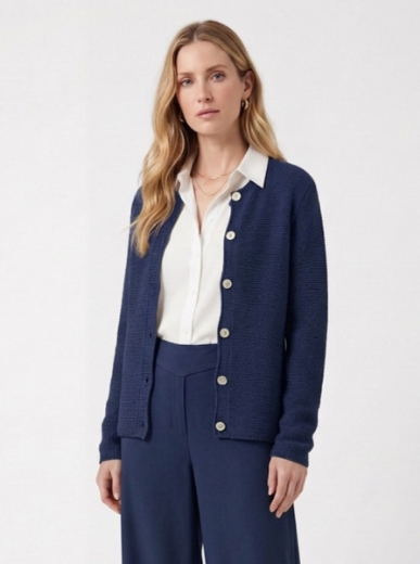 Immagine di Cardigan  punto riso con borroni