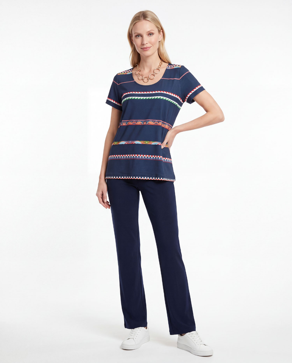 Immagine di T-shirt in jersey fantasia folk