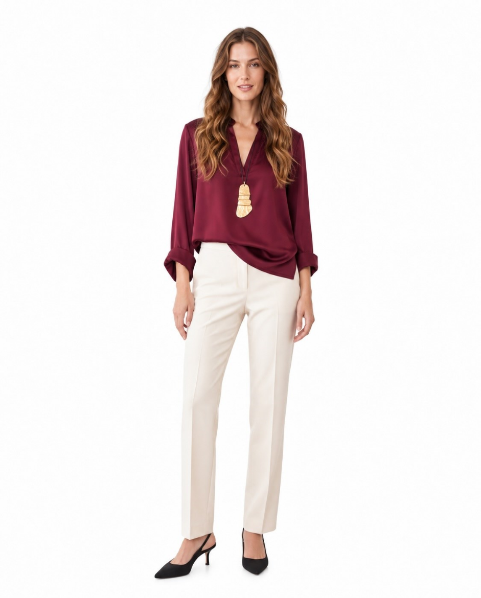 Immagine di Blusa in raso collo coreani