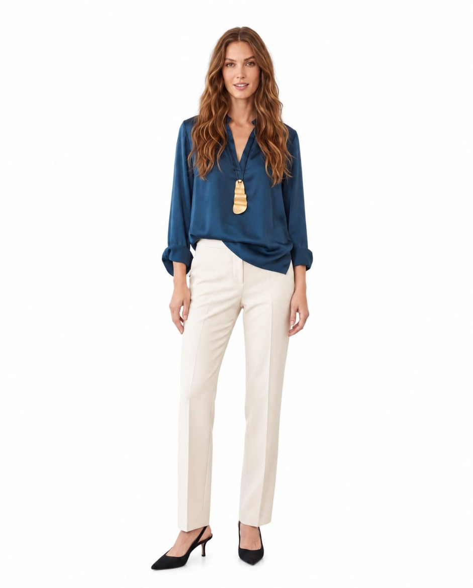 Immagine di Blusa in raso collo coreani