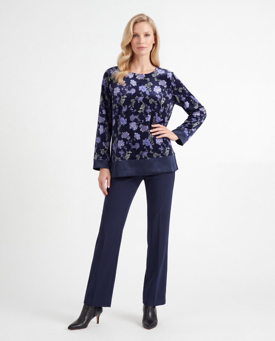 Immagine di Blusa over velluto stampa natura