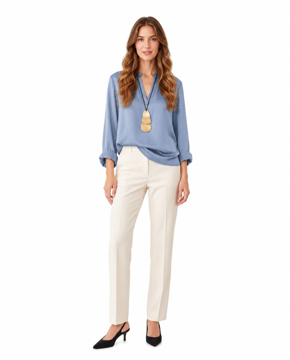 Immagine di Blusa in raso collo coreani