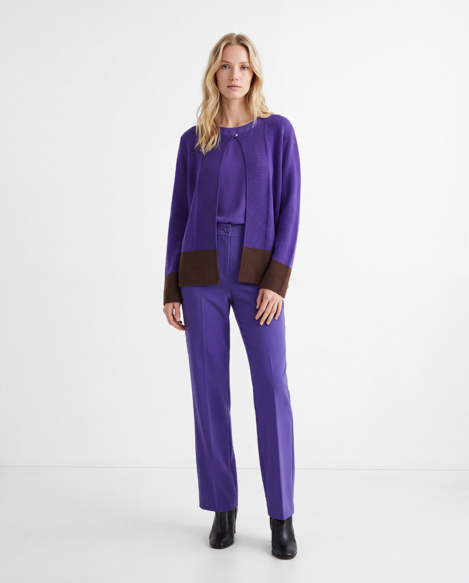 Immagine di Cardigan bicolore 1 bottone